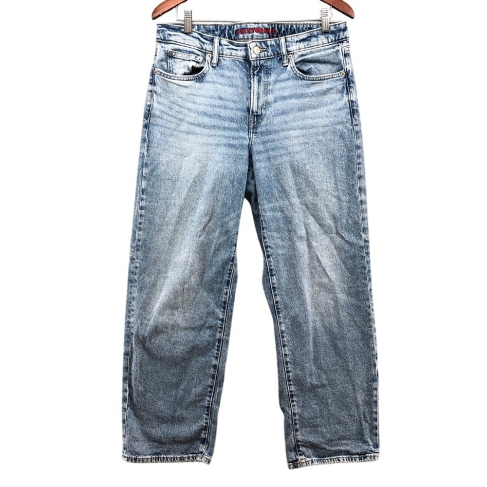 Lucky Brand Wide Leg Jeans Womens 10/30 Blue Light Wash High Rise Stretch